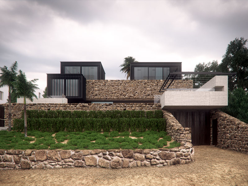 Local Rock House 3D Rendering